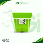 أصيص زراعة مربع بحامل للبلكونة – اخضر